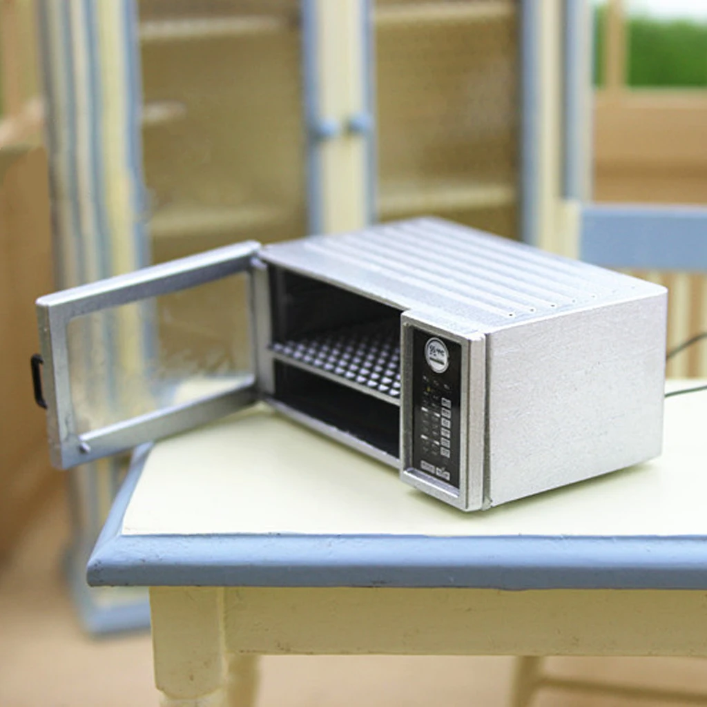 Handcrafts 1/12 Dollhouse Miniature Furniture Cookware Microwave Oven Kitchen Dining Room Accessory