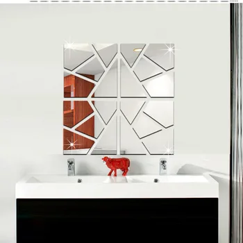 

Funlife Home decoration stickers Aisle Ventilation Bathroom Crack Background Geometric Puzzles Crystal Stereo Mirror Stamps