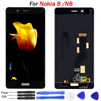 

For Nokia 8 LCD Display with Touch Screen Digitizer Assembly Black Replacement Free Tools for Nokia 8 display assembly
