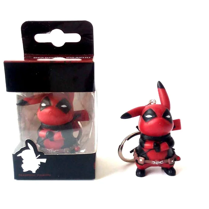 

Pop Pocket Pop Keychain Funny Cute Pikachu Cosplay Deadpool toy Collection Model Key chain Toys with Retail Box
