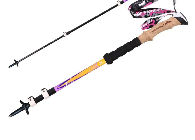 Esportes de Esqui Ultraleve de Fibra de Carbono Caminhadas ao ar 3 Seções Telescópica Livre Escalada Bengala Trekking Pólo Bengala k5 15 High Quality Esporte e Lazer