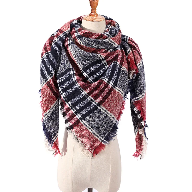 Дизайн, брендовый женский шарф, модный клетчатый зимний кашемировый шарф, Женская шаль из пашмины, шарф, Теплая бандана для шеи