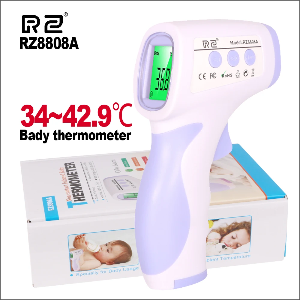 

RZ Thermometers IR Infrared Human Body Thermometer Digital Non-Contact Electronic Baby Temperature Meter Termometro Thermometer