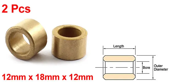 2 шт масляная пропитанная Спеченная бронзовая втулка 12 мм диаметр х 18 мм диаметр х 12 мм длина