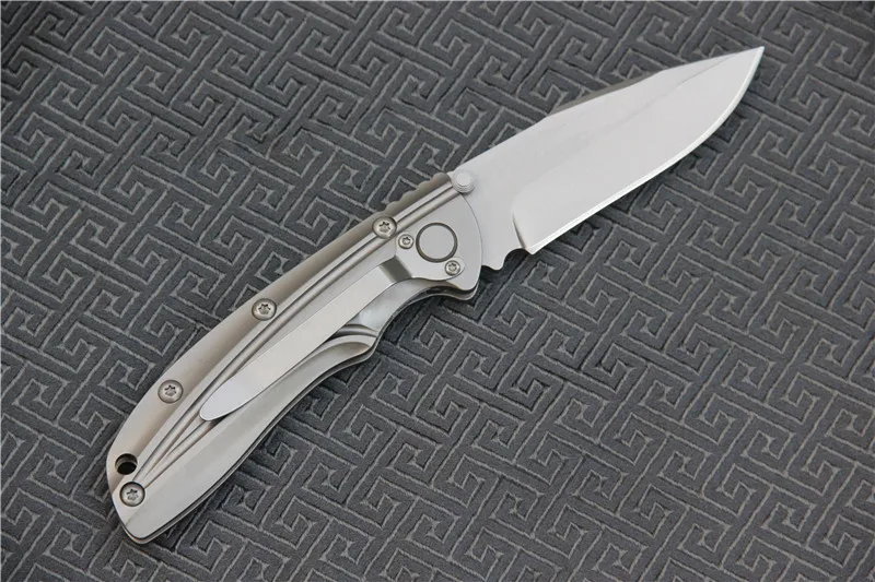 CJ-, складной нож 7CR17MOV, титановое лезвие, нержавеющая сталь, серая титановая ручка, нож для выживания на природе, нож для повседневного использования