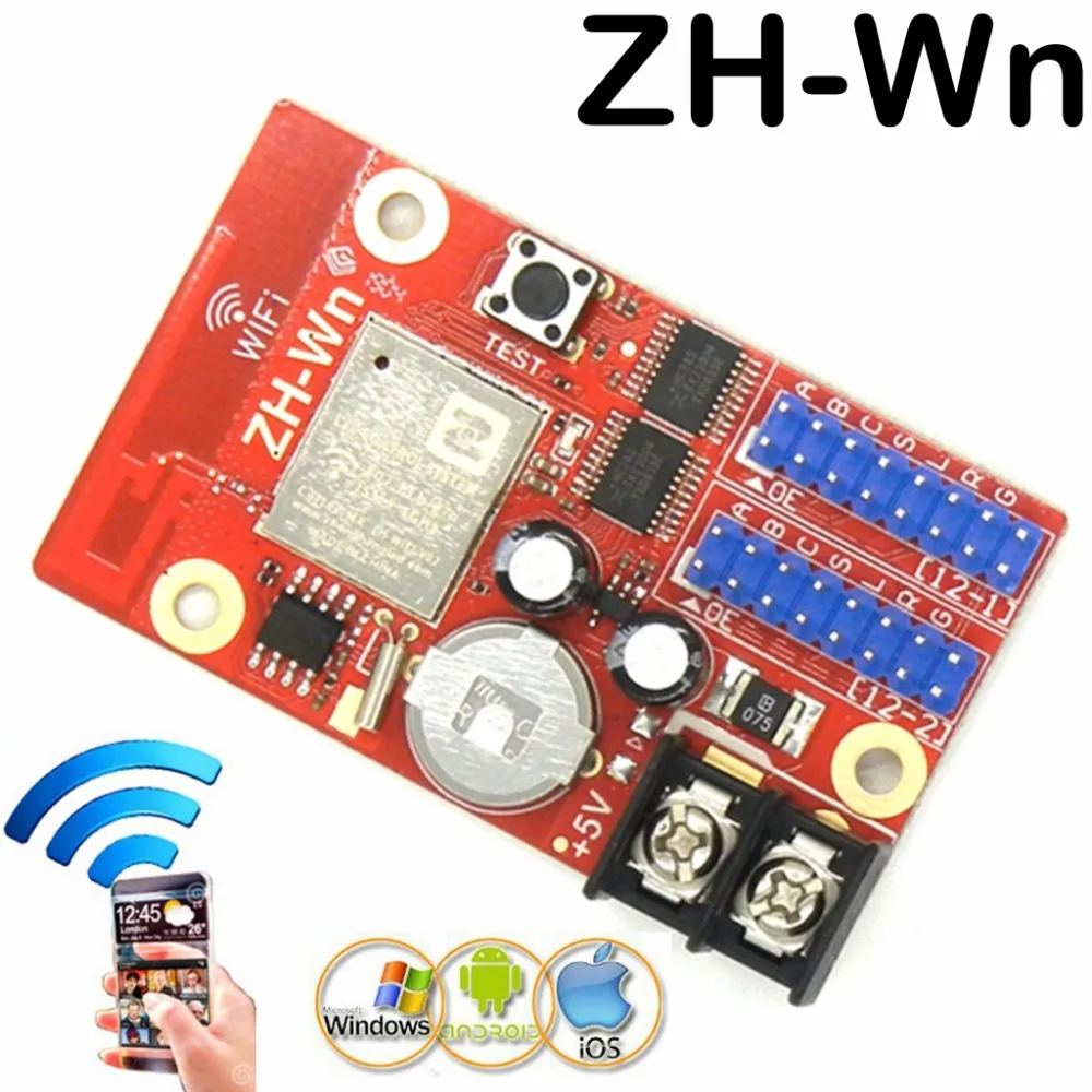

ZH-Wn WIFI+USB led control card 640*16,320*32 pixel wireless P10 module display led screen controller 2*hub12 port Free shipping
