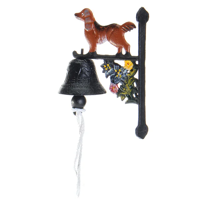 NEW Vintage Style Rusted Dog Cast Iron Door Bell Wall Mounted Garden Decoration  Access Control