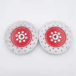 DIATOOL 2pcs Premium Quality Diameter 5inch/125mm Double Sided Vacuum Brazed Diamond Cutting & Grinding Disc With M14 Thread