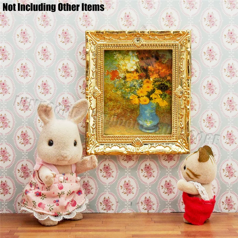 Odoria 1:12 миниатюрная картина с золотой рамкой кукольный домик настенная художественная мебель аксессуары для гостиной спальни