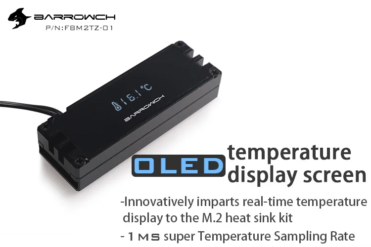 Barrowch FBM2TZ-01, M.2 твердотельный накопитель цифровой дисплей комплект охлаждения, для 2280/22110 спецификации M2 Тип SSD