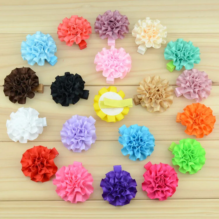 50pcs/lot artificial flower clips hair accessory 2inch silk satin