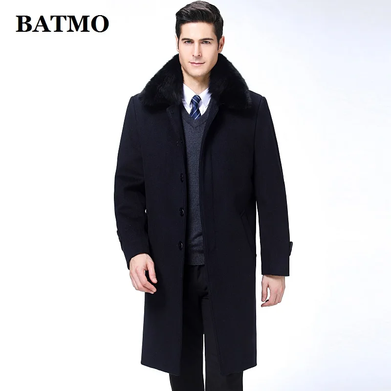 Мужской длинный шерстяной Тренч BATMO теплая шерстяная куртка большие размеры