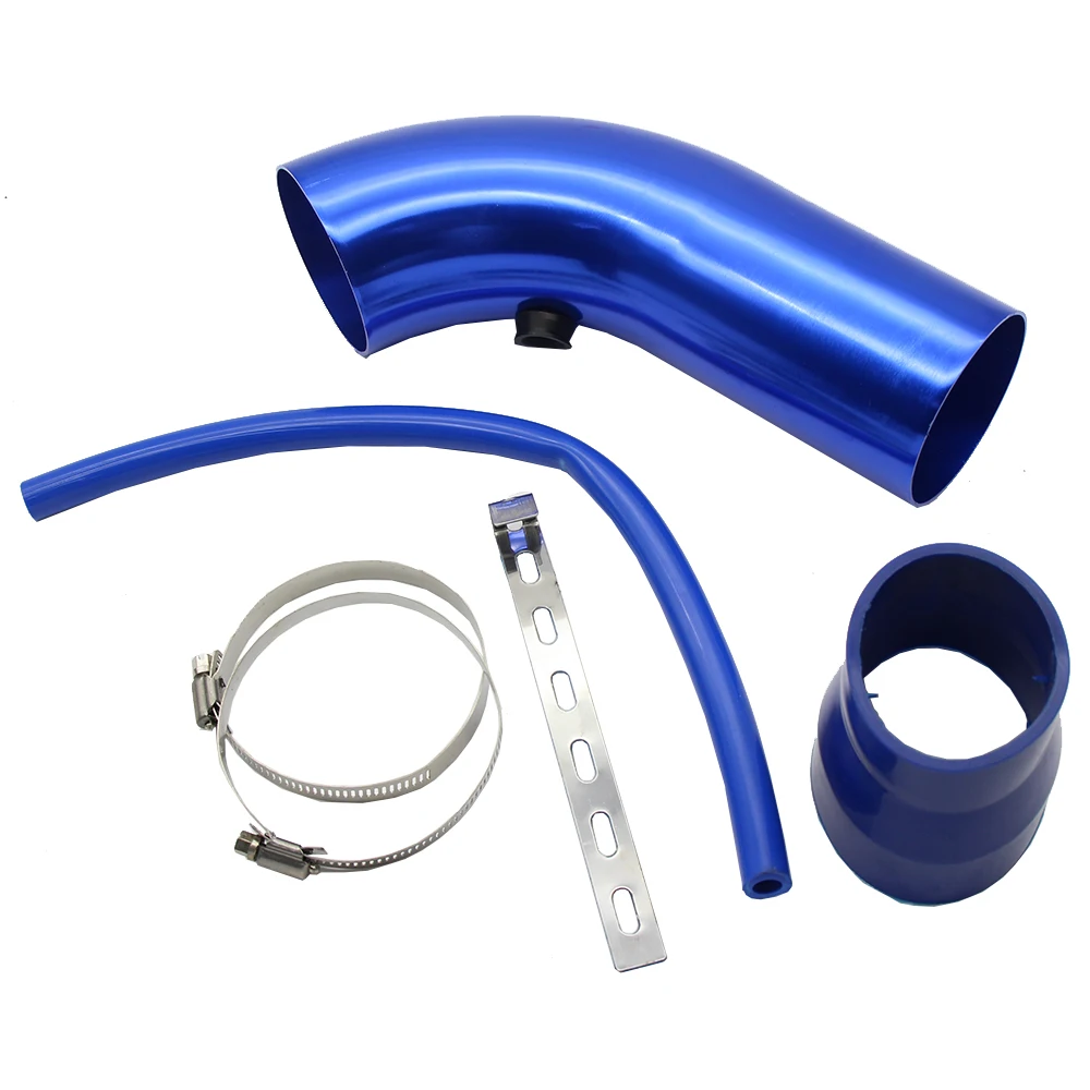 LEDAUT Car Air Intake Pipe Blue Colored Aluminum Pipe Diameter 3 Length