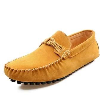 

Suede Shoes Men Loafers Breathable Driving Men Shoes Casual Slip On Yellow Blue Black Red