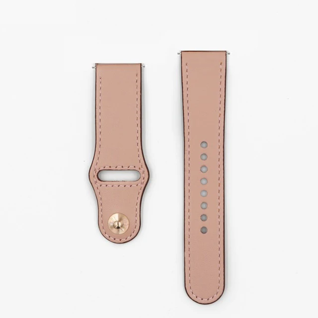 Новые кожаные часы ремешок для Xiaomi Huami Amazfit PACE Смарт часы замена 22 мм ремешок кожаный браслет; унисекс - Цвет: Розовый