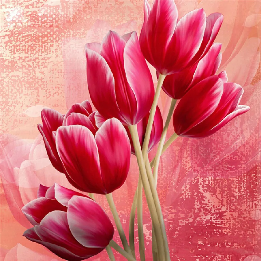 Kehidupan Manis Cross Stitch Diy Lukisan Berlian Bunga Tulip