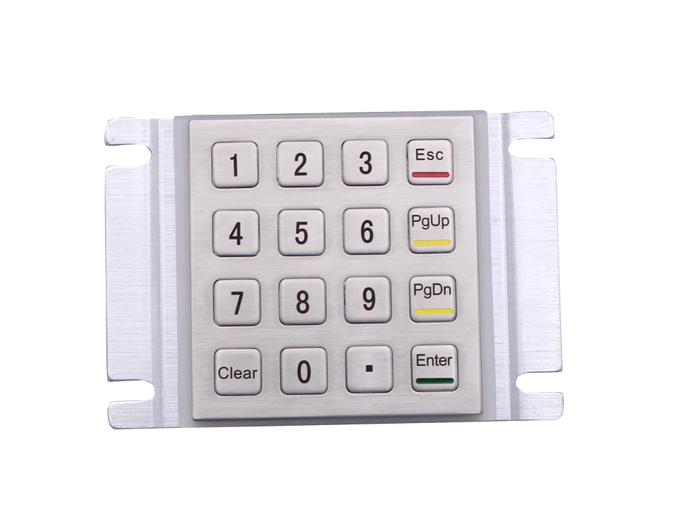 Metal Keypad Vandal Proof Rugged Panel Mount Stainless Steel Keyboard for Kiosk USB Industrial Keyboard With