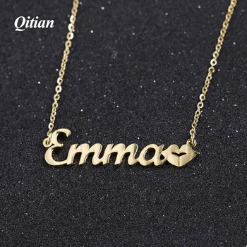 

Custom name necklace and women Sexy lips symbol personalized letter jewelry stainless steel gold nameplate bridesmaid gifts