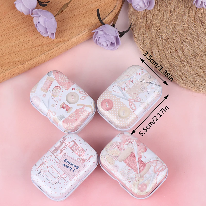 

1PC Sewing Mini Tin Box Sealed Jar Packing Boxes Jewelry Candy Box Small Storage Random Color Wholesale