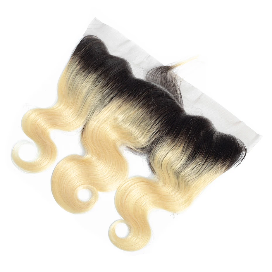 

Blonde 1B/613 13*4 Lace Frontal Closure Non Remy Brazilian Body Wave Human Hair Lace Front Closure Pre plucked With Baby Hair