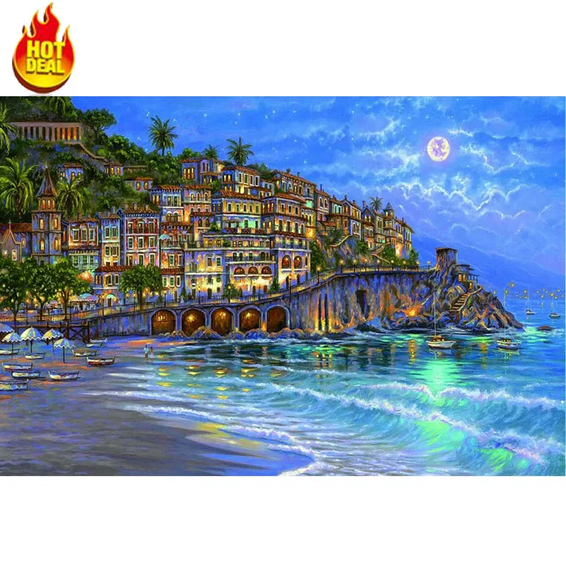 

1000 pieces Puzzle Kids Wooden Sea House Jigsaw Puzzles Educational Toys for Children Adult Fluorescent puzzles