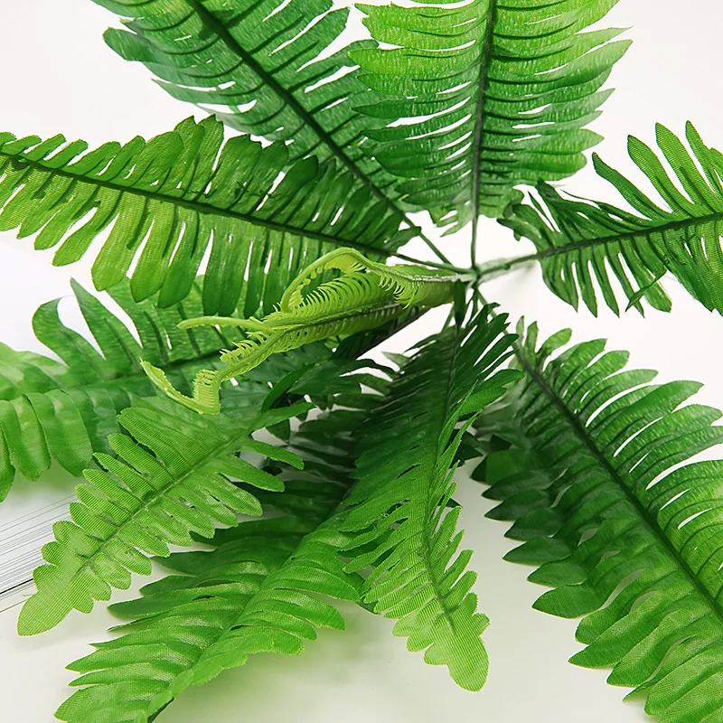 12 Cabezas 47cm Plantas Artificiales Persas Hojas Verdes Para Diy