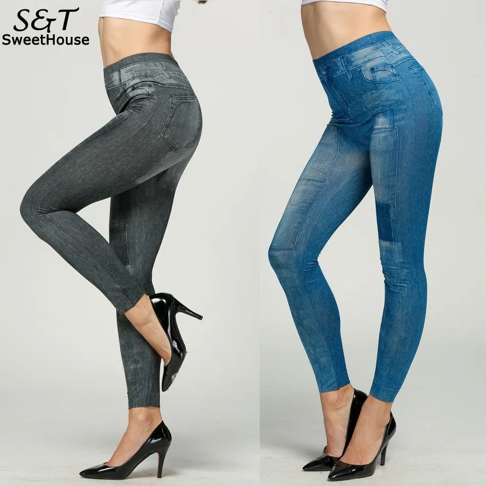 Women Leggings Sexy Stretch Skinny Leggings Jeans for Women Tights Leg