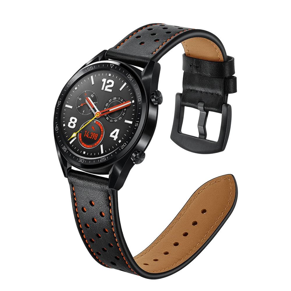 Galaxy watch 46 мм correa для gear S3 ремешок для часов amazfit Bip huawei watch GT ремешок 22 мм ремешок для часов из натуральной кожи браслет ремень