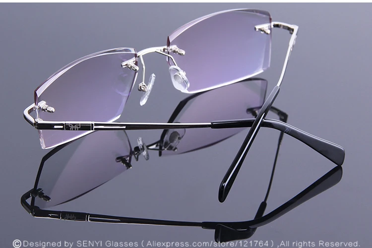Новые модные мужские очки для чтения, бескаркасные компьютерные очки, высокое качество, Анти-усталость, градиенет, серый, видеть, рядом, очки, шикарные