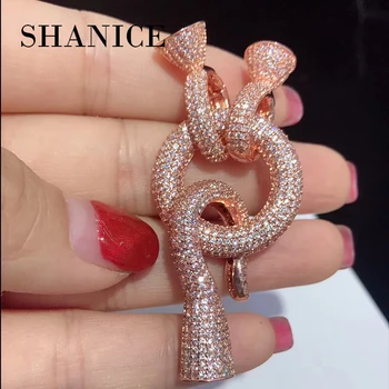 

SHANICE Round Full Crystal Clasps Hook Locket Connectors Fit For Hand Made DIY Multi-Strand Pearls Necklace Bracelet Accessories