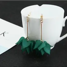 Новая сетка красного цвета с ретро свежим Saussurea Involucrata серьги длинные личности корейские Лепестковые серьги E100 ювелирные изделия