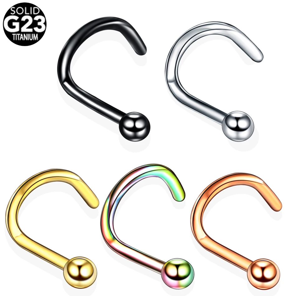 

5Pcs/lot Nostril Piercings For Men Women Studs Titanium Piercing Nose Stud Star Nose Rings Nariz Piercing Body Jewelry 18G 20G