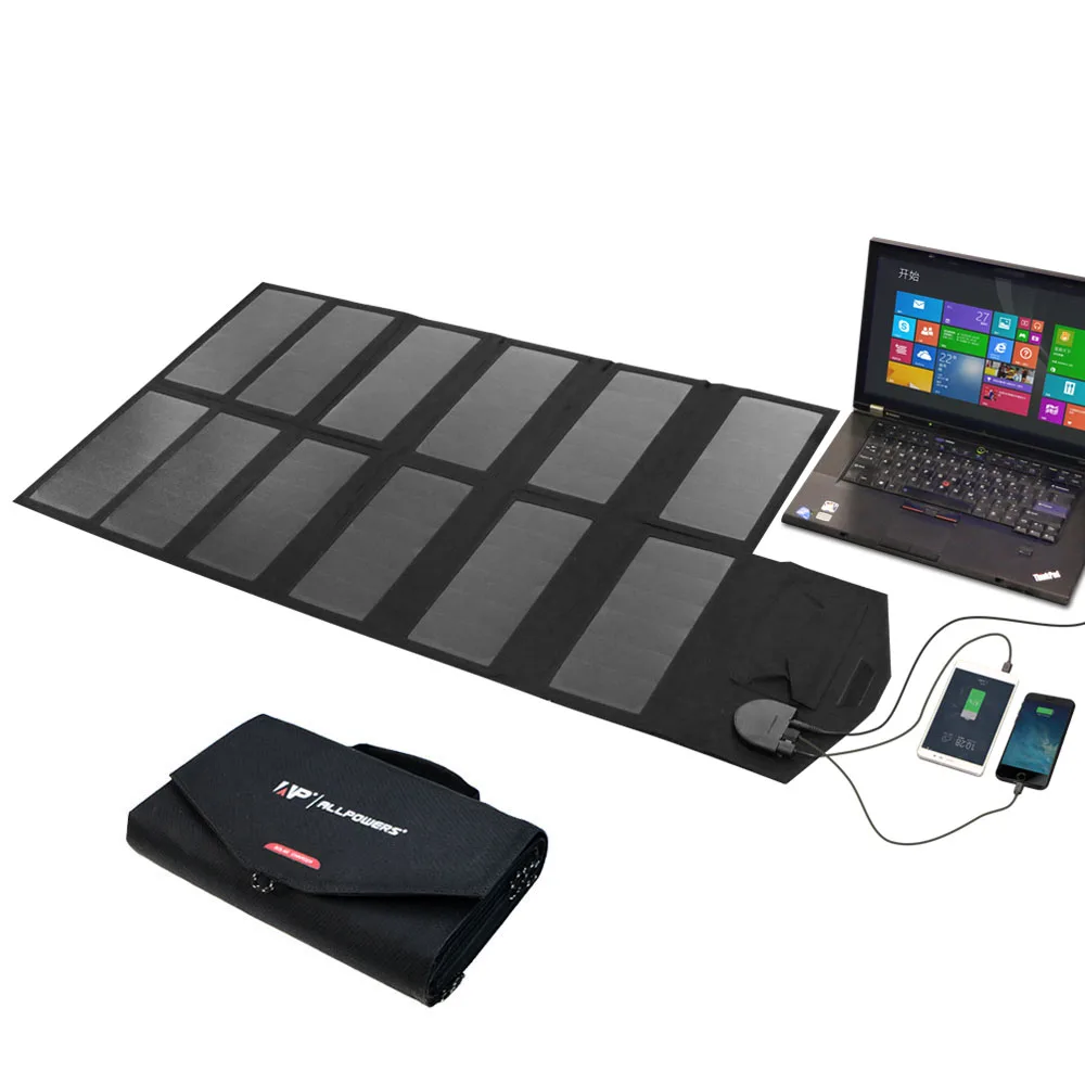 

ALLPOWERS Foldable Portable Solar Panel Charger 80W Charge for iPhone iPad Macbook Samsung HTC Sony LG Acer Hp ASUS Dell.