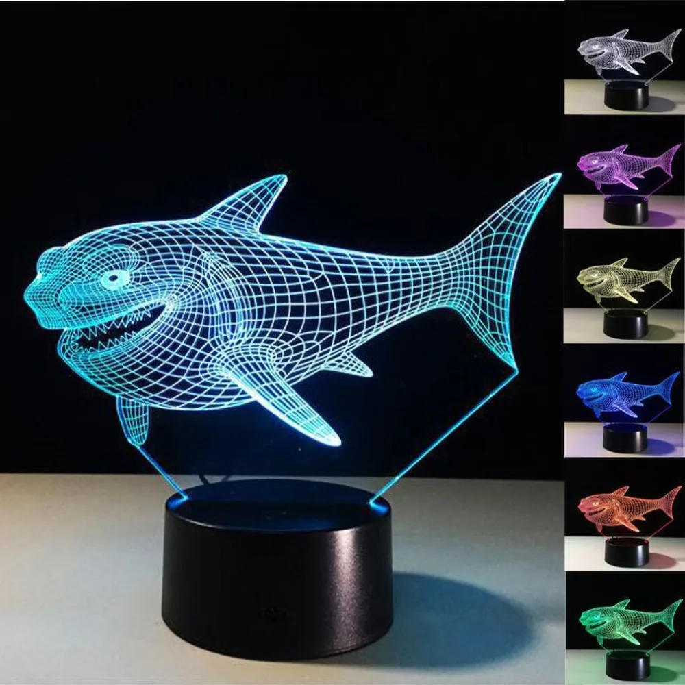 3D LED Animal Acrylic Panel Design Night Light illusion Table Desk Lamp Christmas Gift for Child Kids Home Decor Drop Shipping | Лампы и