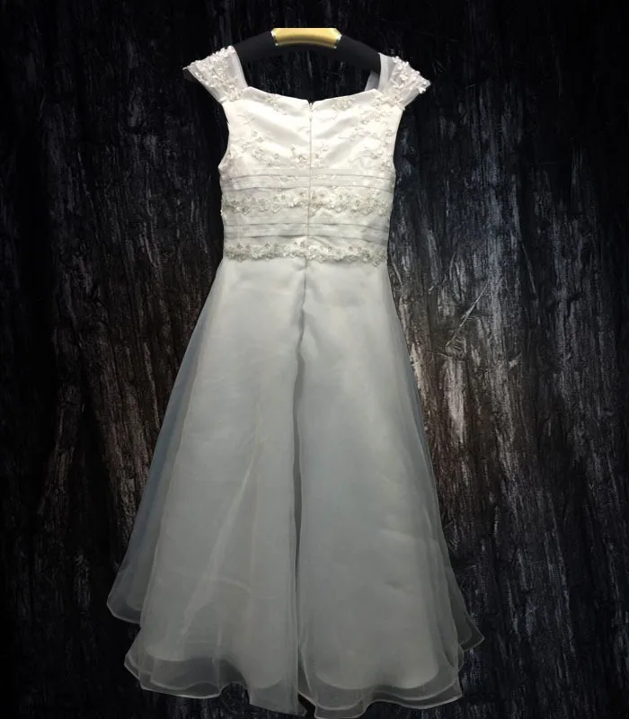 Белые Платья с цветочным узором длиной до щиколотки для девочек; кружевные платья для первого причастия для девочек; трапециевидный стиль; vestidos de comunion
