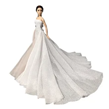 Besegad модное платье для свадебной вечеринки одежда с длинным хвостом для Барби 30 см куклы аксессуары для детей девочек фестиваль подарки