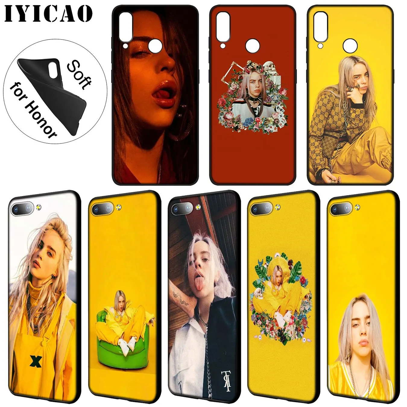 

IYICAO Billie Eilish Khalid Soft Silicone Phone Case for Huawei Y9 Y7 Y6 Prime 2019 Honor 20 8C 8X 8 9 9X 10 Lite 7C 7X 7A Pro