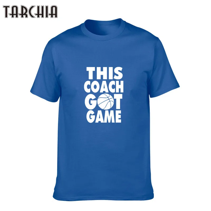 Летняя футболка TARCHIA с надписью THIS COACH GOT GAME Модная хлопковая коротким рукавом