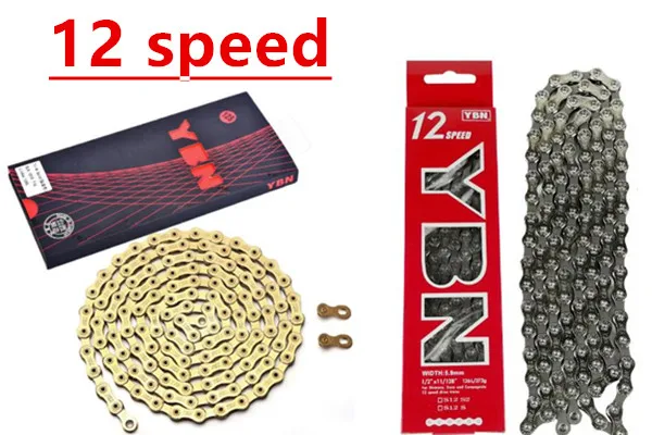 

YBN 12s bike Bicycle Chain 12 Speed 126L cycling road mtb chains SLA Titanium Gold ultralight chain