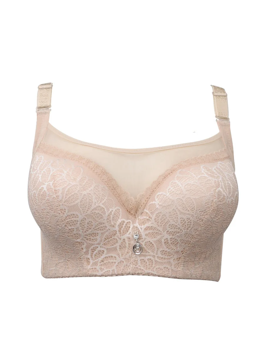 Women's Lace Underwear Big Bust Thin Full Cup Bra 75-105 C D E Cup TOP Large Bralette Push Up Adjustable Women Sexy Lingerie Bra 1