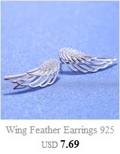 925 серебряные игольчатые циркониевые серьги-гвоздики с крыльями ангела для женщин, бижутерия, модные ювелирные изделия, каффы для ушей, милый подарок