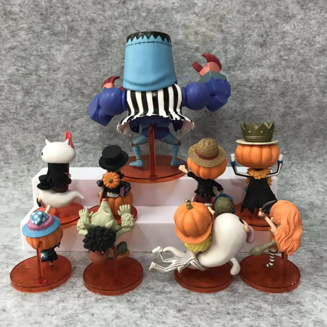 9 шт./компл. Аниме One Piece WFC Хэллоуин Луффи сандзи Чоппер Нами Тыква Clollectible экшн