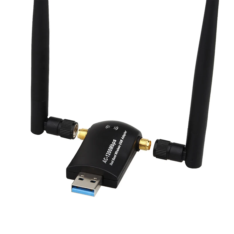 Беспроводной USB WiFi адаптер 1200 Мбит Dual Band 2,4 ГГц/300 Мбит/с 5 ГГц/867 Mbps WiFi USB 3,0 с высоким коэффициентом усиления двойной антенны сети