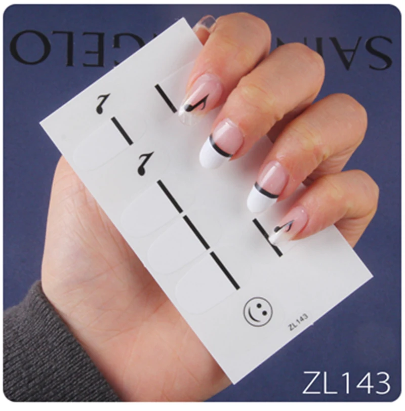 

1pc New Arrival Nail Sticker Musical DIY Nail Art Tips Self-Adhesive Decoration Korean Beauty Maquiagem Nails White Transparent