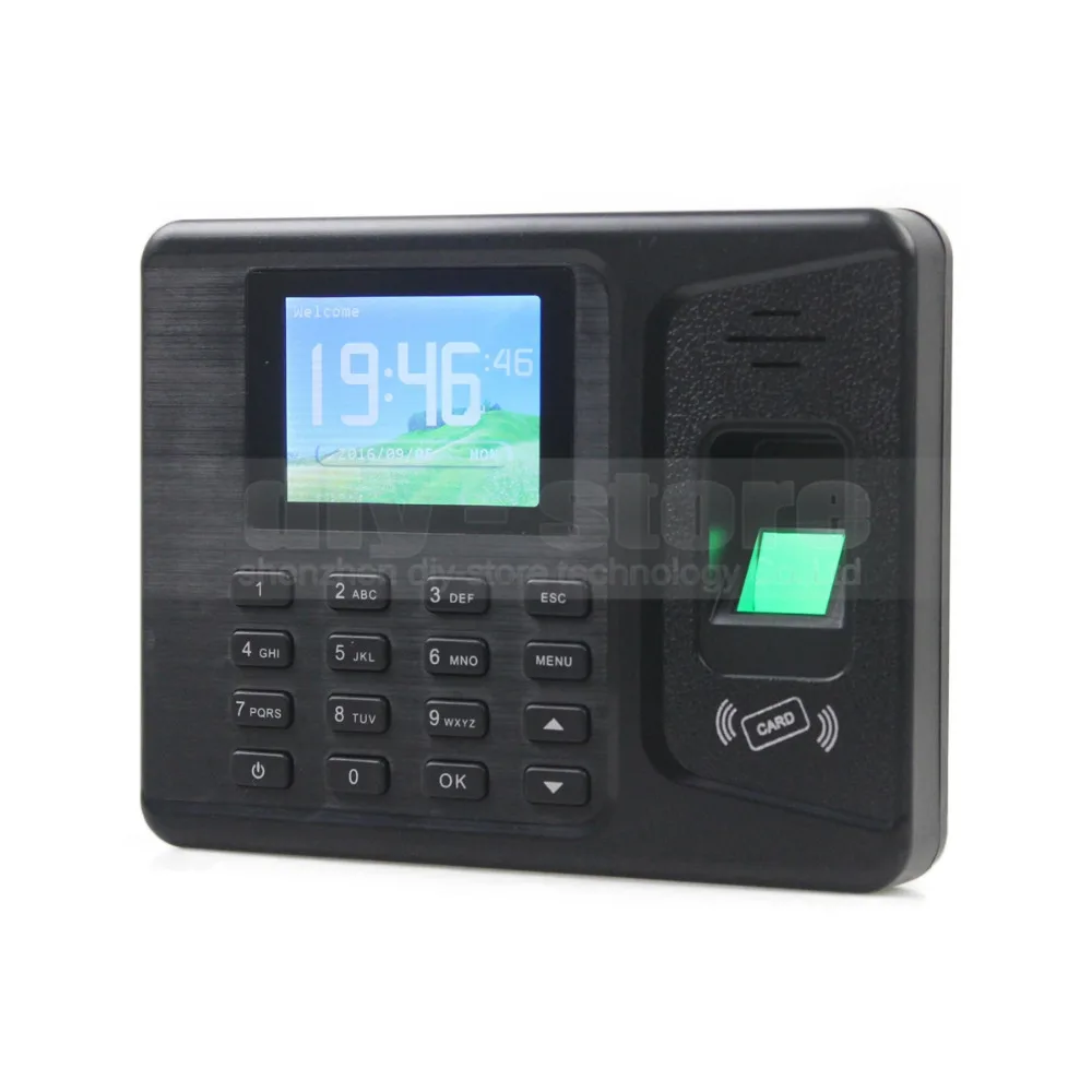 

DIYSECUR 2.8inch LCD Biometric Fingerprint Time Attendance Digital Electronic Reader Machine Clock Employee Payroll Realand