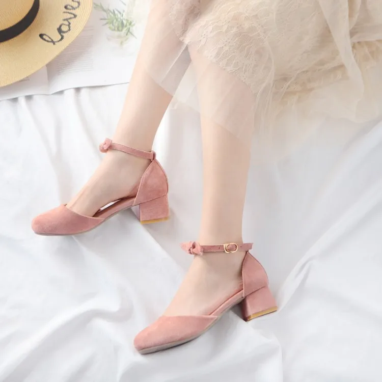 

Big Size 9 10 11 12 high heels sandals women shoes woman summer ladies Butterfly bow with thick heel and buckle sandals