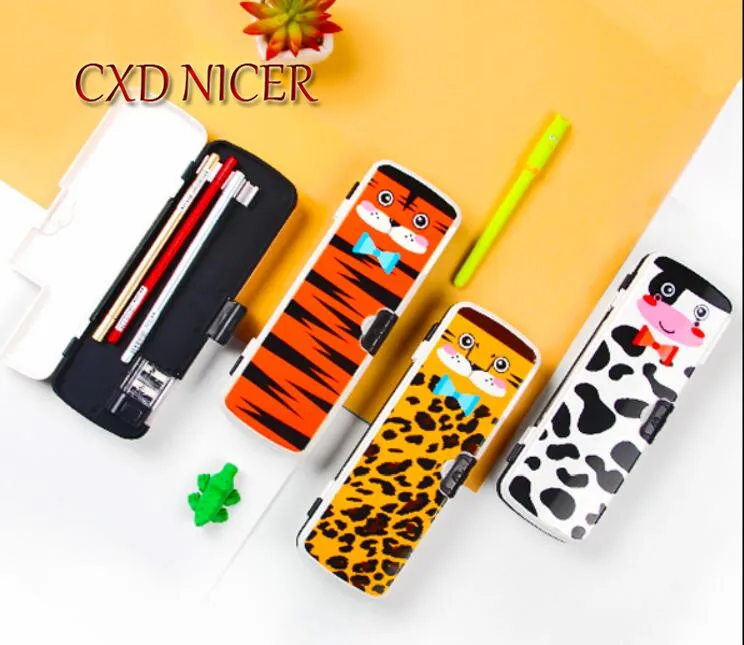 

Diary Pink Leopard Stationery Pencil Box Multi Functional Stationery Children Pencil Case School Supplies DD2609