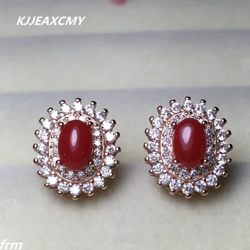 

KJJEAXCMY Fine Jewelery Natural sea coral stone female earrings 925 sterling silver mosaic hot national wholesale