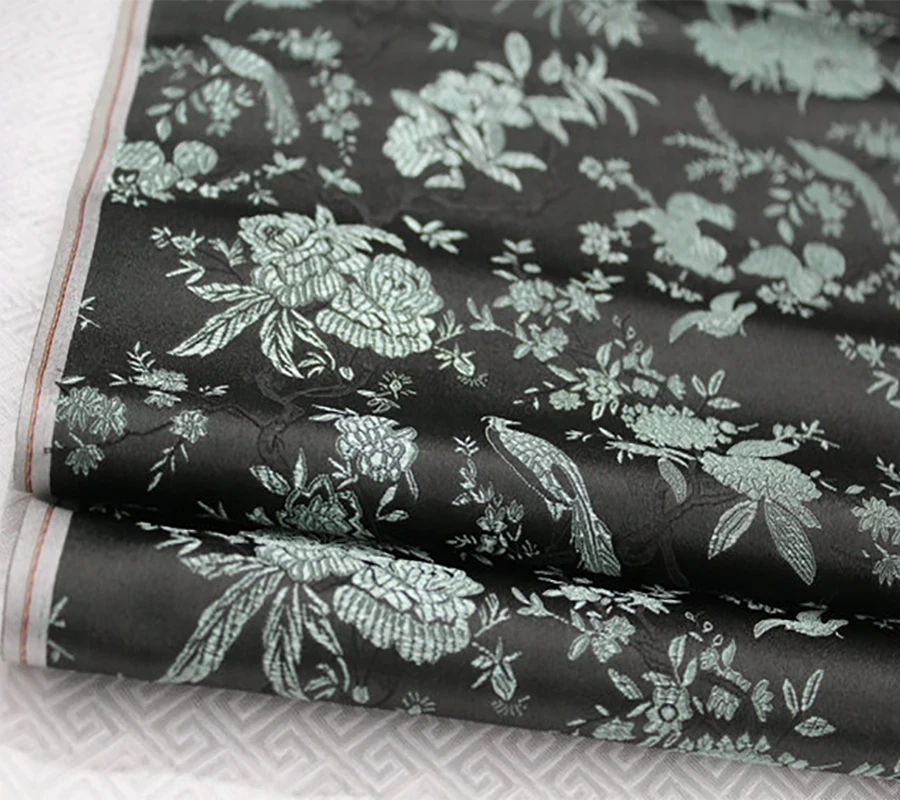 HLQON 75x100 см импортная металлическая жаккардовая атласная ткань, 3D жаккардовая окрашенная пряжа ткань Женская юбка пальто платье сумка обивка