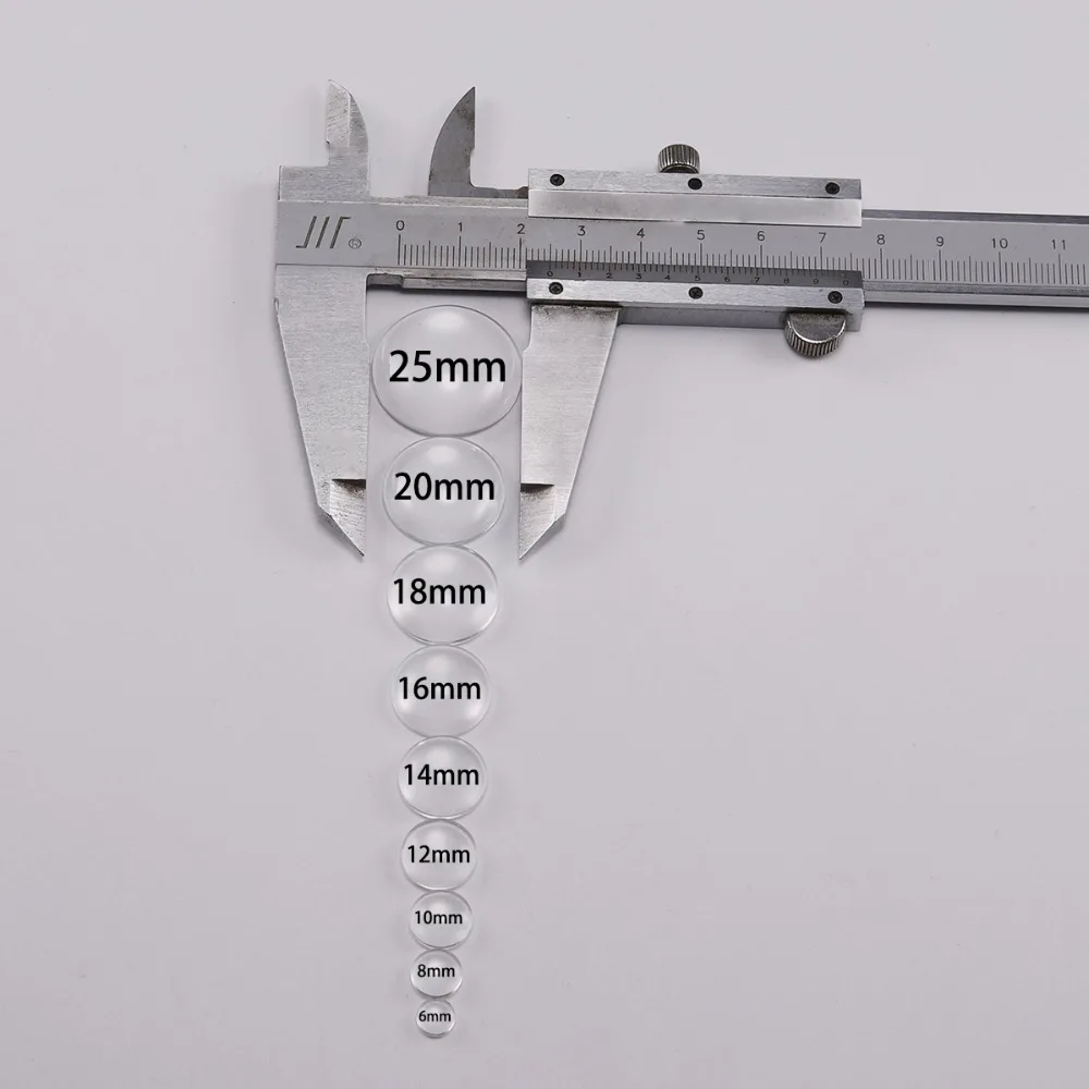 50 шт./лот, Круглый, с плоской задней частью, из прозрачного стекла, кабошон 14, 16, 18, 20, 25, 30, 35 мм, принадлежности для самостоятельного изготовления ювелирных изделий, аксессуары